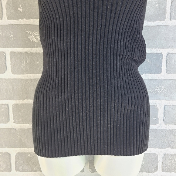 Fashion Bug Y2K Black Ribbed Knit Halter Top Size Small - Picture 4 of 6